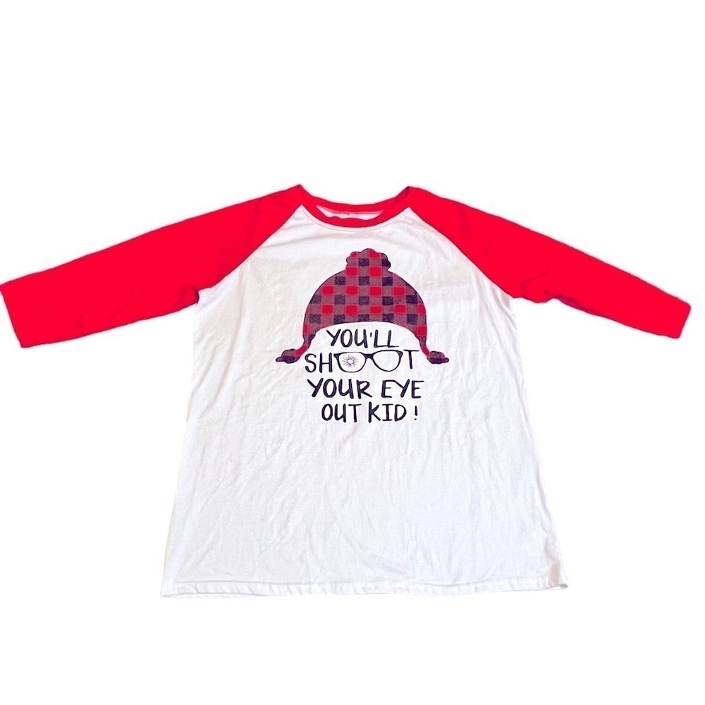 A Christmas Story “You’ll Shoot Your Eye Out Kid” Lounge Shirt Size Large - Picture 5 of 5